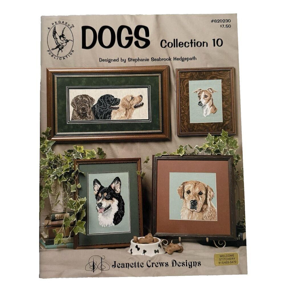 Pegasus Dogs Cross Stitch Pattern Booklet Collection Lab Greyhound Corgi 620230